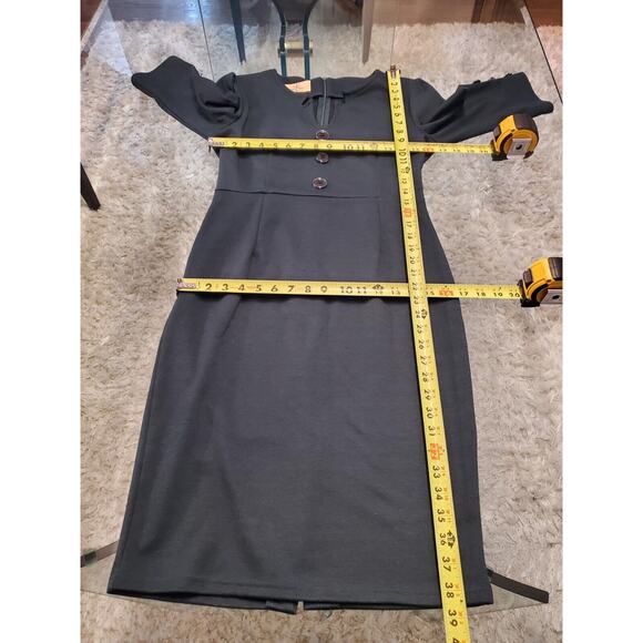 Grace Karin Women's Green Polyester Long Sleeve Casual Knee Length Dress Size M - Picture 14 of 14